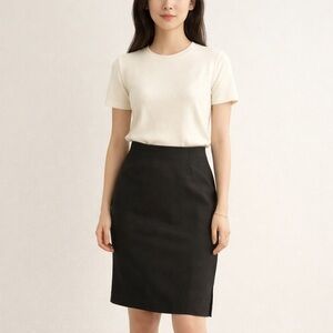 Vintage 80s Black Pencil Skirt | Made in Canada | XS | Fully Lined